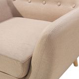 MOTALA - Chesterfield fauteuil - Beige - Polyester