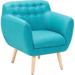 MELBY - Chesterfield Fauteuil - Blauw - Polyester
