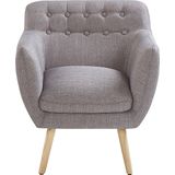 MELBY - Chesterfield fauteuil - Grijs - Polyester