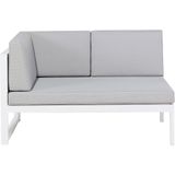 Loungeset met salontafel wit/grijs aluminium 5-zits L-vorm kussens