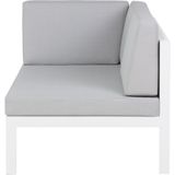 Loungeset met salontafel wit/grijs aluminium 5-zits L-vorm kussens