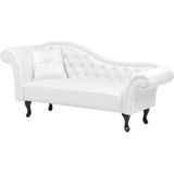 Beliani LATTES - Klassieke witte chaise longue van kunstleer