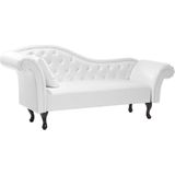 Beliani LATTES - Klassieke witte chaise longue van kunstleer