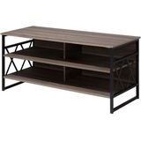 CARLISLE - TV-meubel - Donkere houtkleur - Spaanplaat