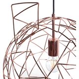 Hanglamp koperdraad open ronde bol lampenkap metaal industrieel ontwerp