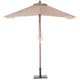 Parasol zandbeige polyester/berk 195 x 144 x 244 cm terras balkon tuin