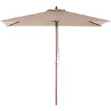 Parasol zandbeige polyester/berk 195 x 144 x 244 cm terras balkon tuin