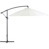 Vrijhangende tuin parasol crème aluminium frame polyester doek 235 x 268 x 268 cm modern tuinmeubels