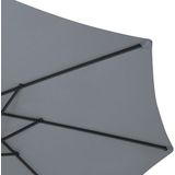 Parasol donkergrijs polyester aluminium ovaal 270 x 460 x 247 cm tuin