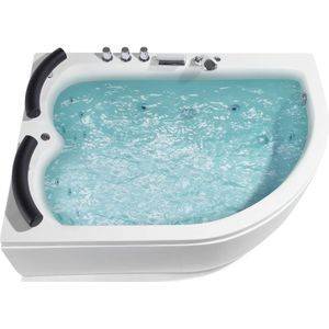 Whirlpool bad wit sanitair acryl LED-verlichting hoek rechts 159 x 113 cm