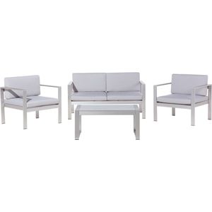 Beliani SALERNO - Loungeset voor 4 - Grijs - Aluminium