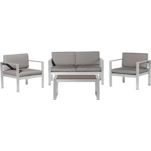 Loungeset met tafel 4-zitter SALERNO Metaal Donkergrijs