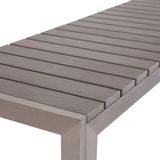 Tuinset tafel en 2 banken grijs aluminium 3-delig rechthoekig