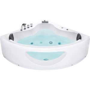 Hoekbad wit 190 x 140 cm van sanitair acryl staal multifunctioneel badkamer elegant modern design