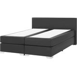 PRESIDENT - Boxspringbed - Zwart - 160 x 200 cm - Kunstleer