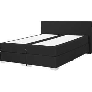 PRESIDENT - Boxspringbed - Zwart - 160 x 200 cm - Polyester