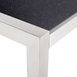 Tuintafel RVS zwart gepolijst graniet driedelig tafelblad 180 x 90 cm