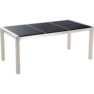 Beliani GROSSETO - Tuintafel - Zwart - RVS