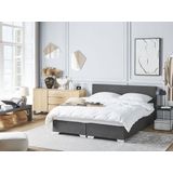 PRESIDENT - Boxspring - Grijs - 160 x 200 cm - Polyester