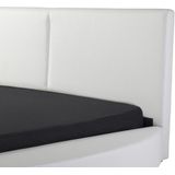 LAVAL - Rond Bed Tweepersoons - Wit - 180 X 200 cm - Kunstleer