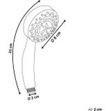 Douchekop zilver synthetisch materiaal glanzend LED-verlichting op temperatuurbasis met handdouche modern