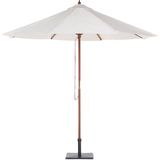 Parasol beige polyester/berkenhout ⌀ 270 cm terras balkon tuin