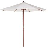 Parasol beige polyester/berkenhout ⌀ 270 cm terras balkon tuin