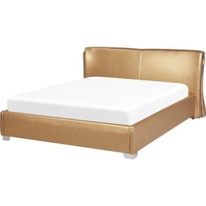 Beliani PARIS - Waterbed - Goud - Leer