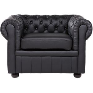 CHESTERFIELD - Chesterfield fauteuil - Zwart - Leer