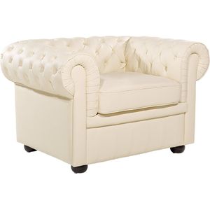 CHESTERFIELD - Chesterfield fauteuil - Beige - Leer