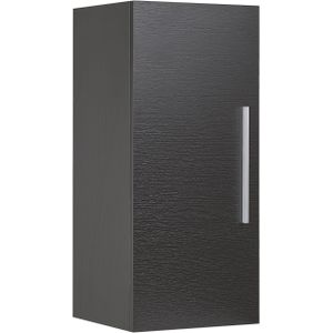 Wandkast zwart/zilver MDF aluminium 3 planken modern