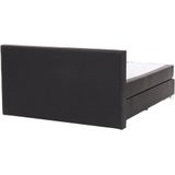 PRESIDENT - Boxspringbed - Zwart - 180 x 200 cm - Polyester