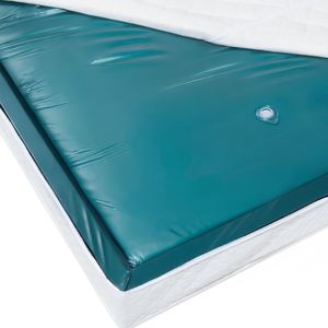 Beliani - Wasserbettmatratze Blau Vinyl 160 x 200 cm Mono System Leicht Beruhigt Ein Wasserkern mit Schaumrahmen Sicherheitswanne