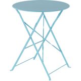 Balkonset blauw staal tafel en 2 stoelen opklapbaar