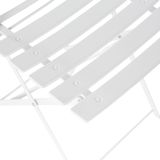 Balkonset wit staal tafel en 2 stoelen opklapbaar