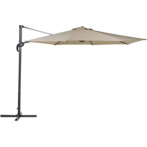 Tuin parasol zandbeige stof 300 cm draaibaar weerbestendig tuin terras balkon