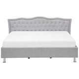 METZ - Bed met opbergruimte - Grijs - 180 x 200 cm - Polyester