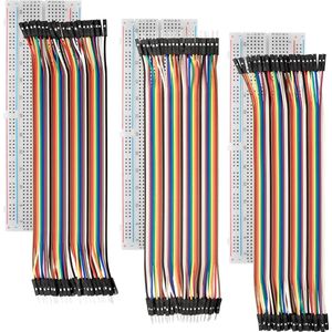 AZDelivery - MB102 Breadboard - Set van 3 - Inclusief E-Book - 40 stuks Jumper Draad