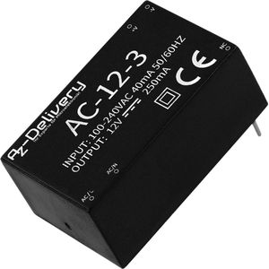 AZDelivery 220V tot 12V Mini-Voeding compatibel met Raspberry Pi Inclusief E-Book!