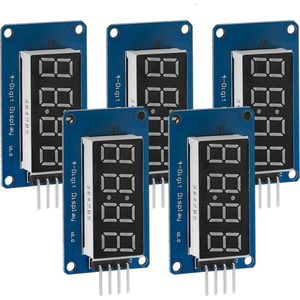 AZDelivery 5 x 4 Bit Digital Tube LED Display Module TM1637 met Clock Display compatibel met Arduino en Raspberry Pi Inclusief E-Book!