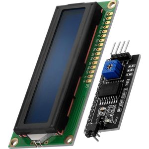 AZDelivery HD44780 1602 LCD Module Display Bundel met I2C interface 2x16 Karakters compatibel met Arduino Inclusief E-Book! (met Blauwe Achtergrond)