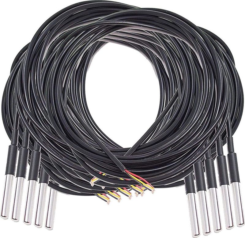 AZDelivery 10x 3m Kabel DS18B20 - Temperatuursensor - Waterdicht