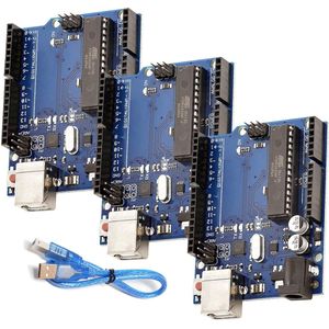 AZDelivery 3 x AZ-ATmega328DIP-Board Microcontroller Board ATmega16U2 8-bit Developer Board met USB-kabel