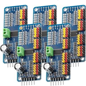 AZDelivery 5 x PCA9685 16 Kanaals 12 bit PWM Servostuurprogramma compatibel met Arduino en Raspberry Pi Inclusief E-Book!