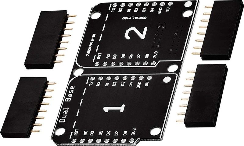 AZDelivery - Dual Base Shield - PCB Board - D1 Mini NodeMCU ESP8266