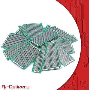 AZDelivery - Set van 5 - PCB Board Hole Grid Board - 16 x 4 Borden - Compatibel met Arduino