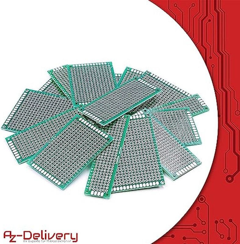AZDelivery - Set van 5 - PCB Board Hole Grid Board - 16 x 4 Borden - Compatibel met Arduino