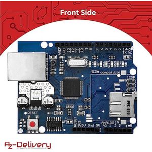 AZDelivery - Ethernet Schild W5100 - Met MicroSD-kaartsleuf - Compatibel met Arduino