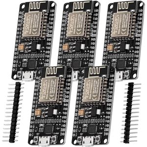 AZDelivery 5 x NodeMCU V2 WiFi Amica ESP8266 ESP-12E Development Board met CP2102 Ongesoldeerde versie compatibel met Arduino Inclusief E-Book!
