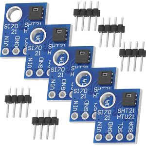 AZDelivery 5 x GY-21 HTU21 Vochtigheids - en Temperatuursensor compatibel met Arduino